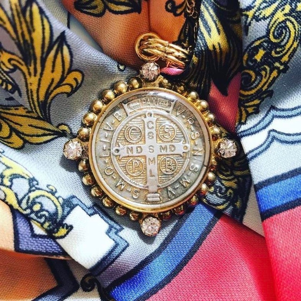 virgins saints & angels bespoke san benito charm necklace